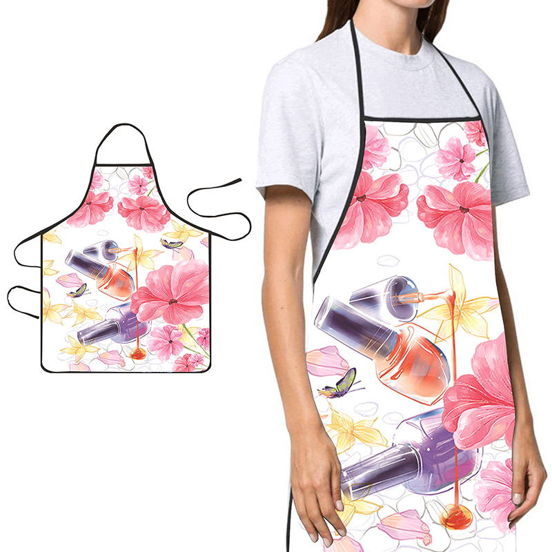 Kitchen Baking Area - 〔YS1〕Oje Baskılı Güzellik Mutfak Kadın Önlüğü