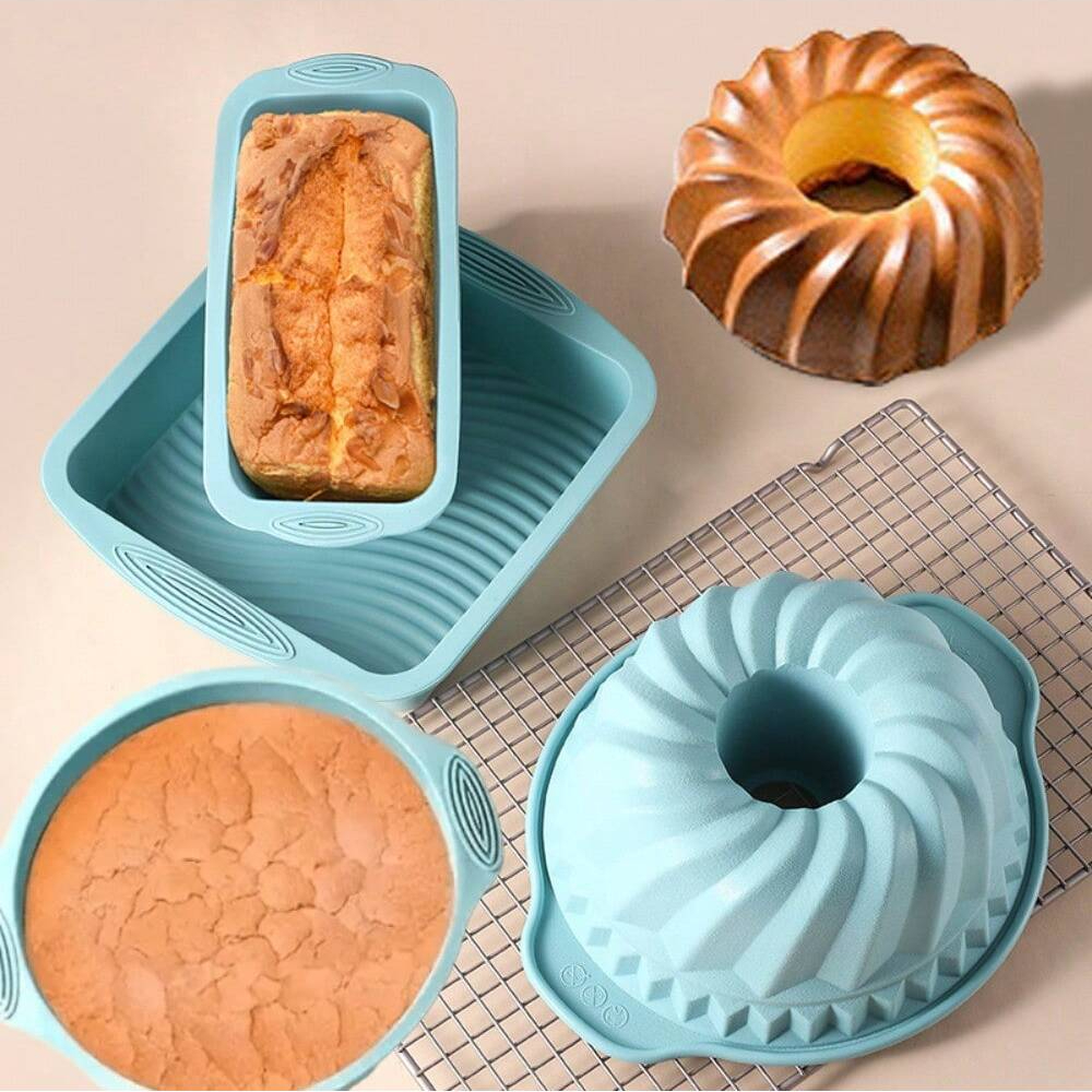 Kitchen Baking Ware - Silikon Kek Pişirme Kalıp Seti Yüksek