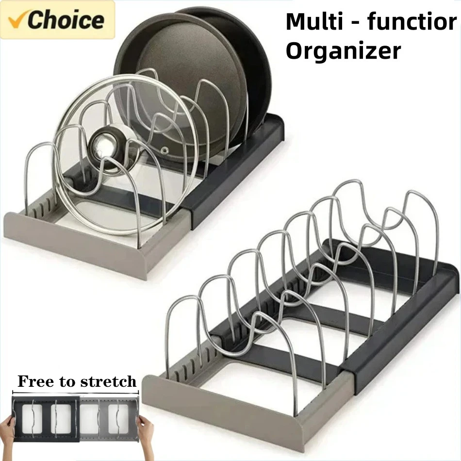 Kitchen Baking Pan Organizer - 1 Adet 7 Bölmeli Teleskopik Tencere