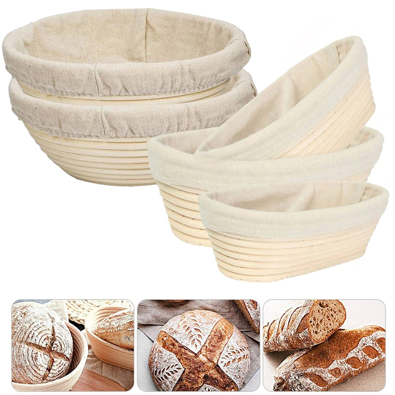 Proofing Basket Banneton - LMETJMA Ekmek Mayalama Sepeti Yuvarlak Oval