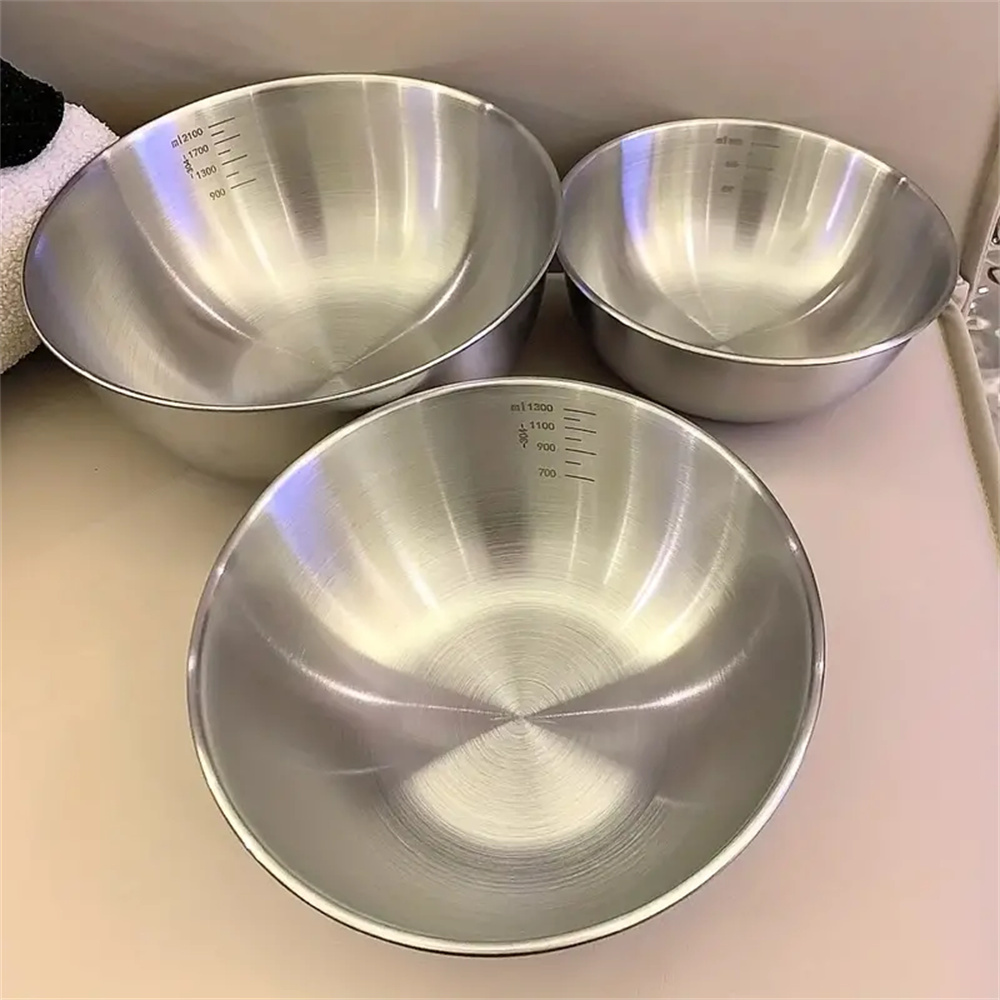 Kitchen Baking Bowls - 1-3 Paslanmaz Çelik Kase Seti, Ölçekli,
