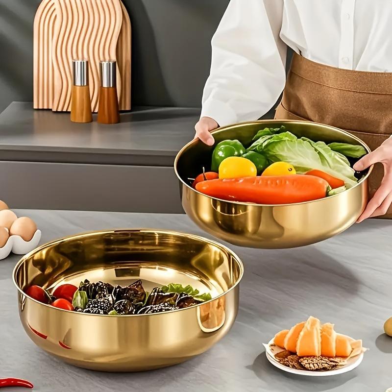 Kitchen Baking Bowls - Yeni Paslanmaz Çelik Karıştırma Kabı, Kapaklı,