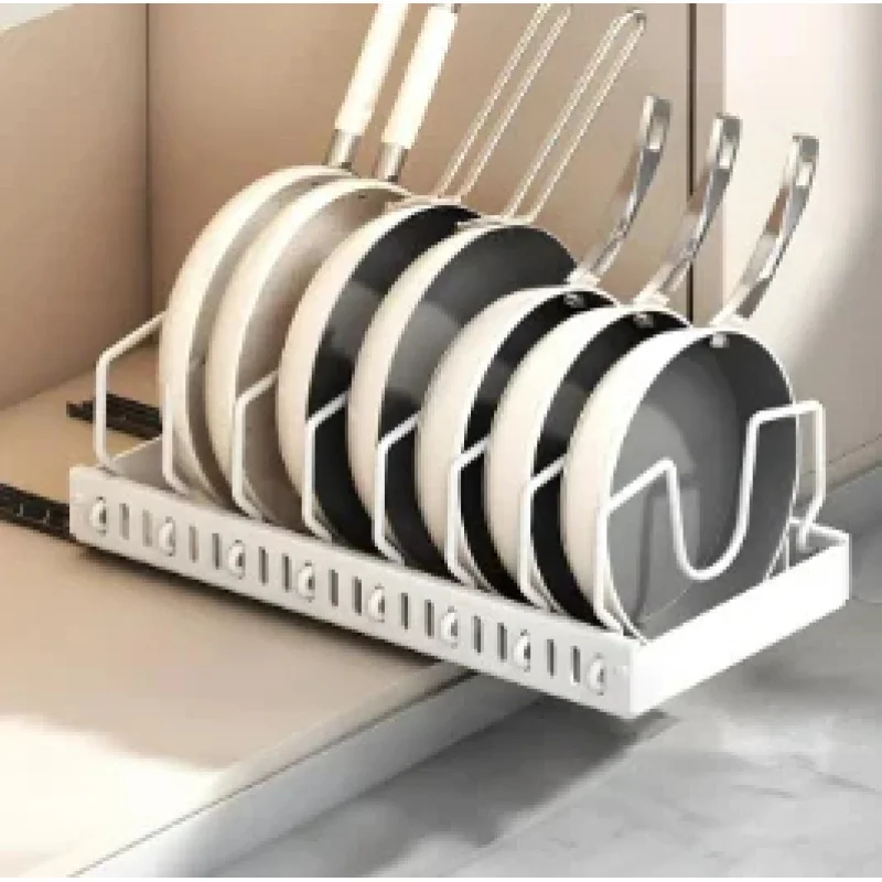 Kitchen Baking Pan Organizer - Çekmeceli Tencere ve Tava Düzenleyici, Sürgülü