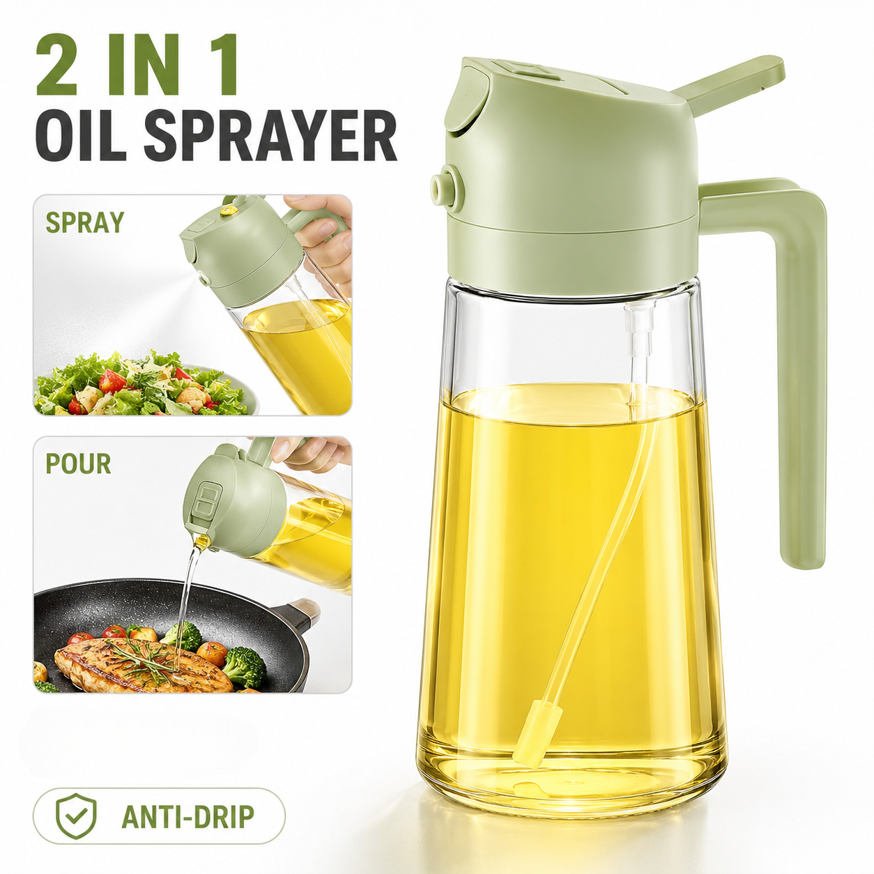 Kitchen Baking Area - 2'si 1 arada 470ml Plastik Sprey