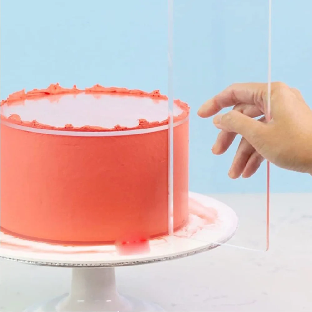 Fondant Smoother Set - 4 boyutları akrilik kek kazıyıcı tarak