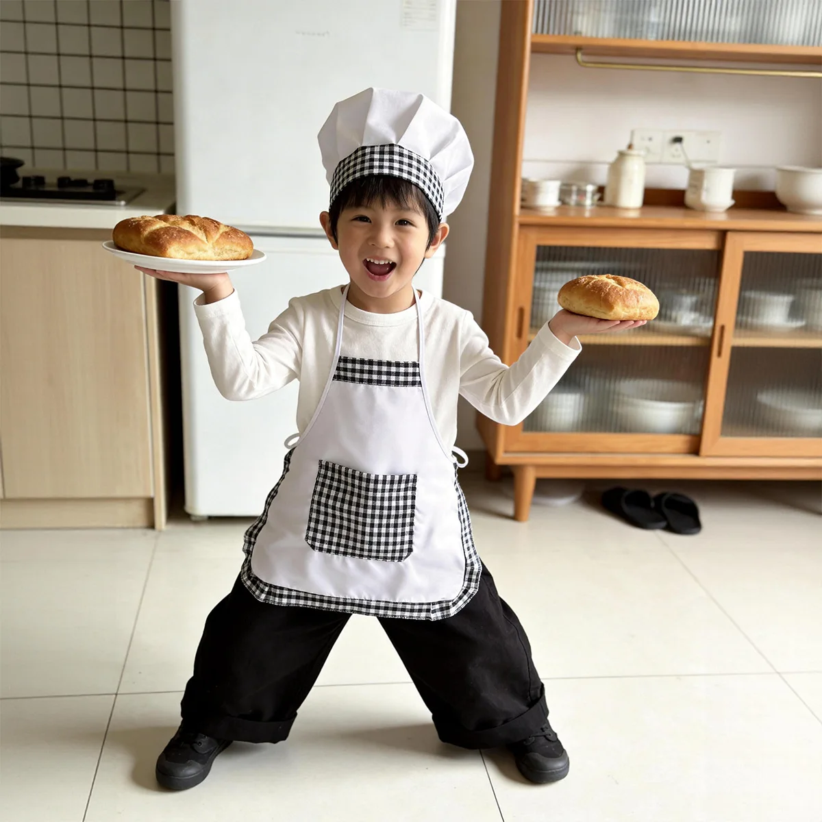 2 adet Ekose Çocuk Şef Önlüğü  - Kitchen Baking Game incelemesi ve fiyatı