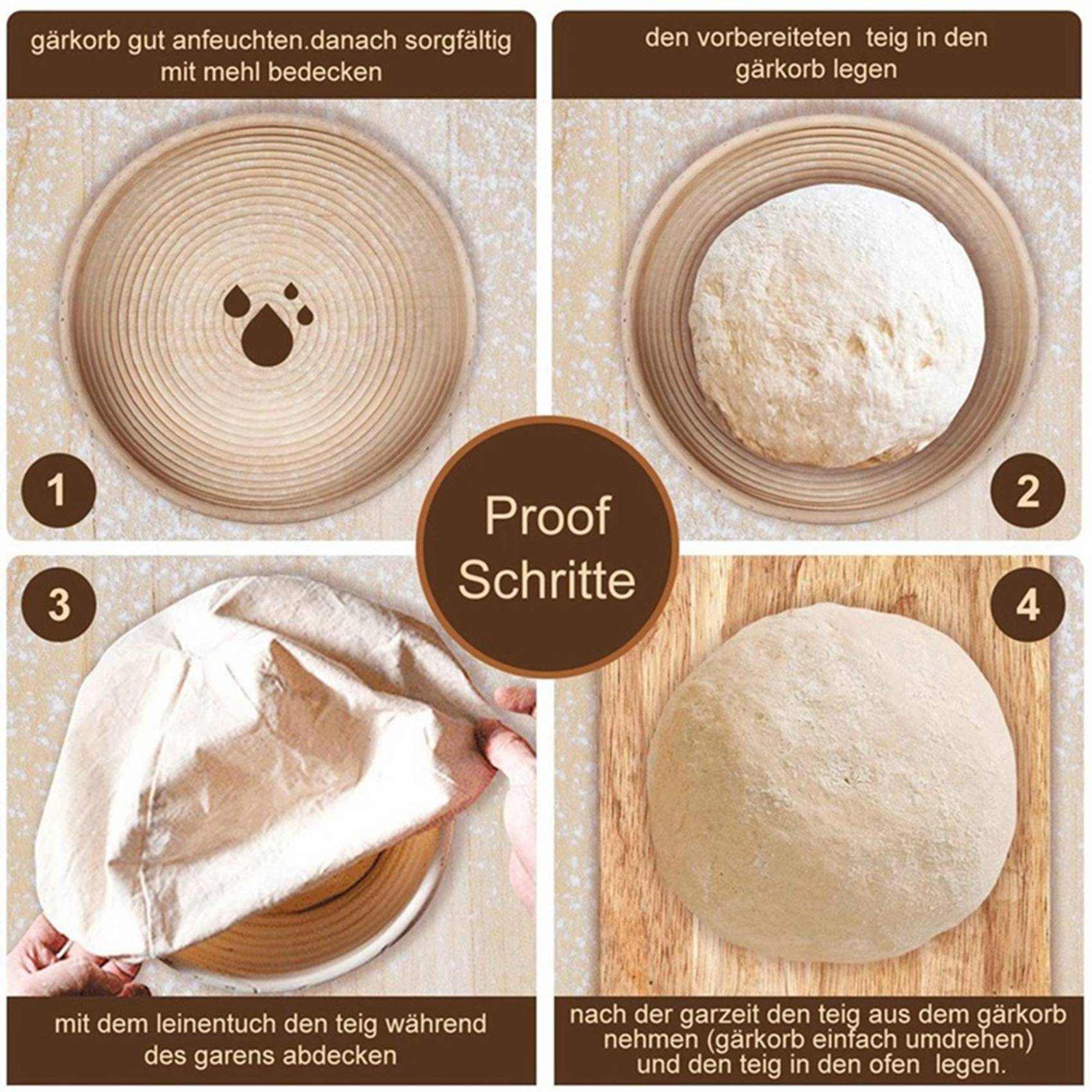 Yuvarlak Set, Ekmek ve Ekmek H - Proofing Basket Banneton incelemesi ve fiyatı